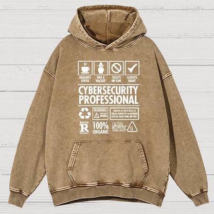 Cybersecurity Professional Vintage Distressed Hoodie
