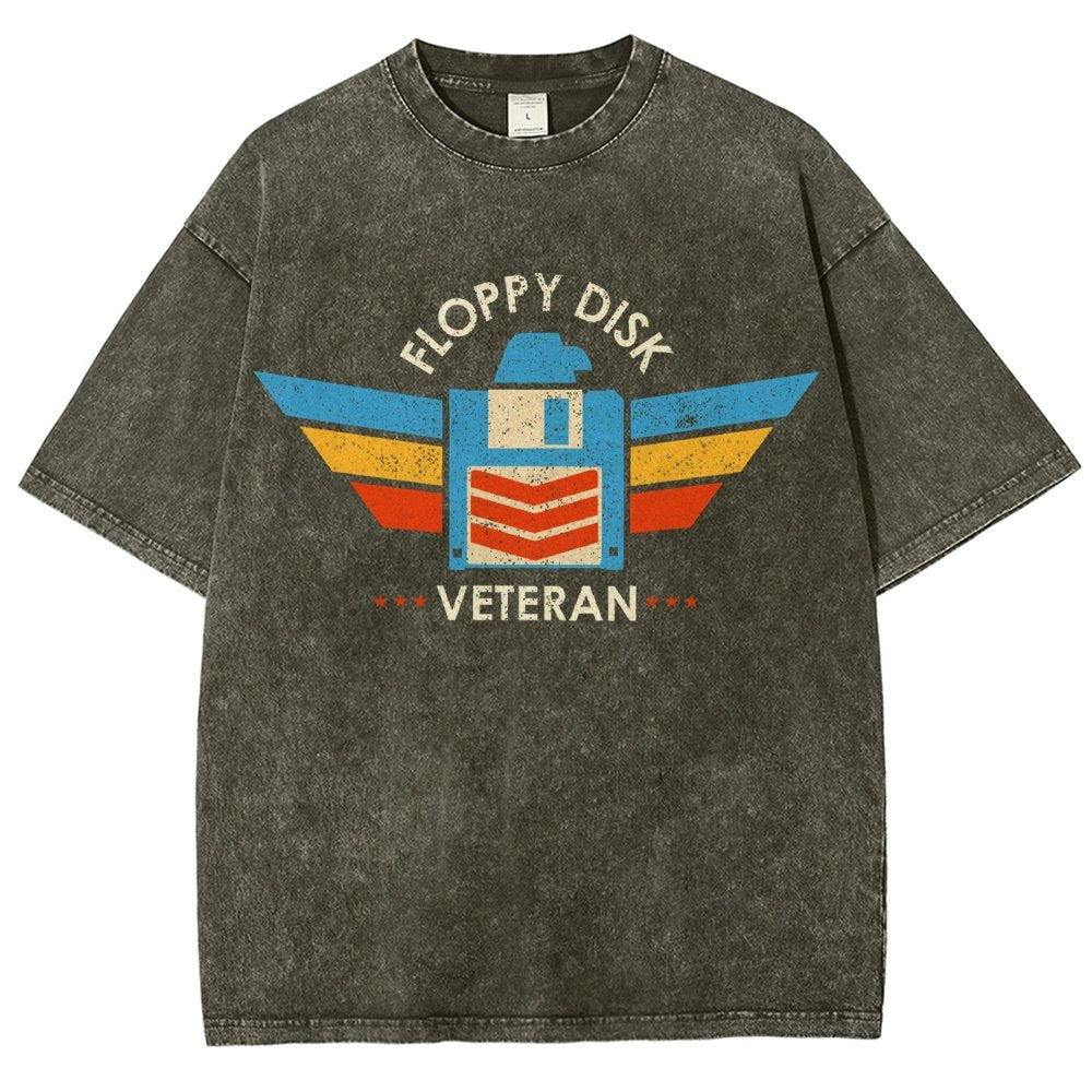 Floppy Disk Veteran Vintage Distressed T-shirt