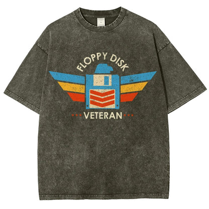 Floppy Disk Veteran Vintage Distressed T-shirt