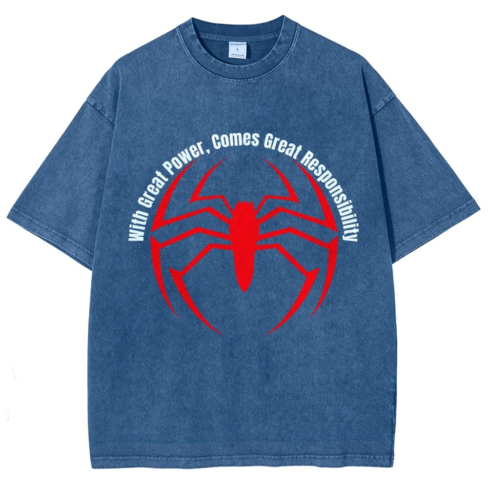 With Great Power Comes Great Responsibility Vintage Distressed T-shirt