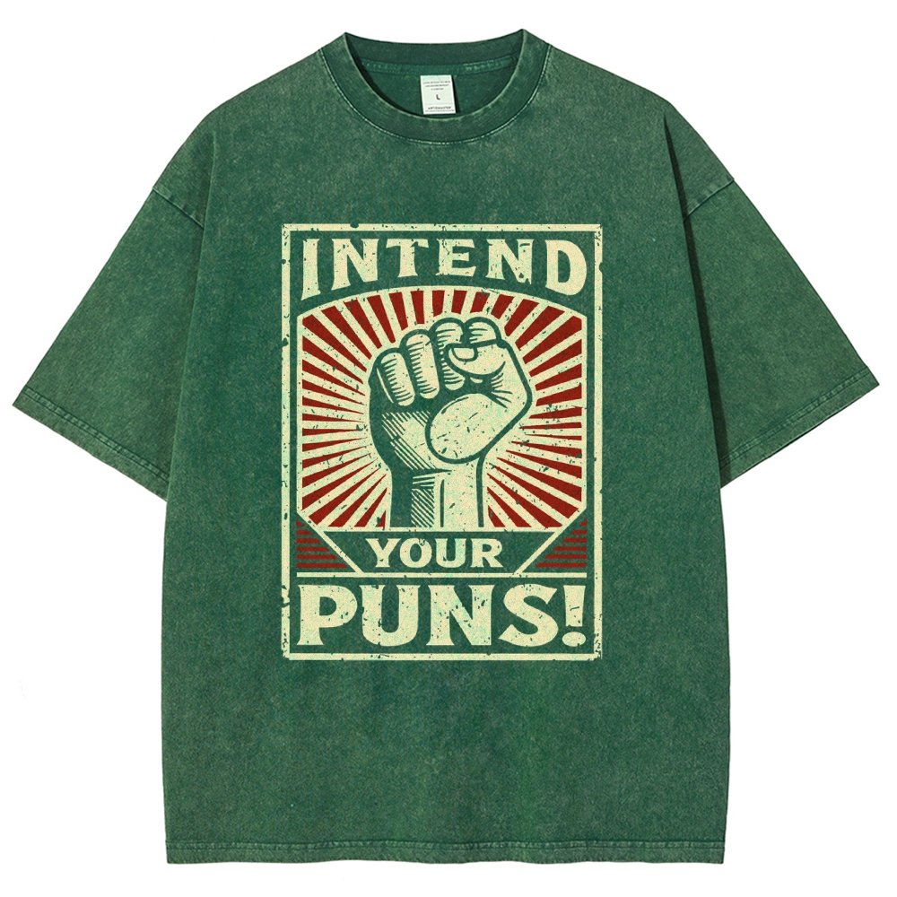 Intend Your Puns Vintage Distressed T-shirt