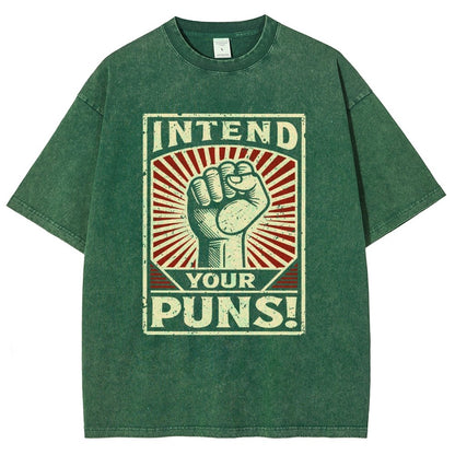 Intend Your Puns Vintage Distressed T-shirt