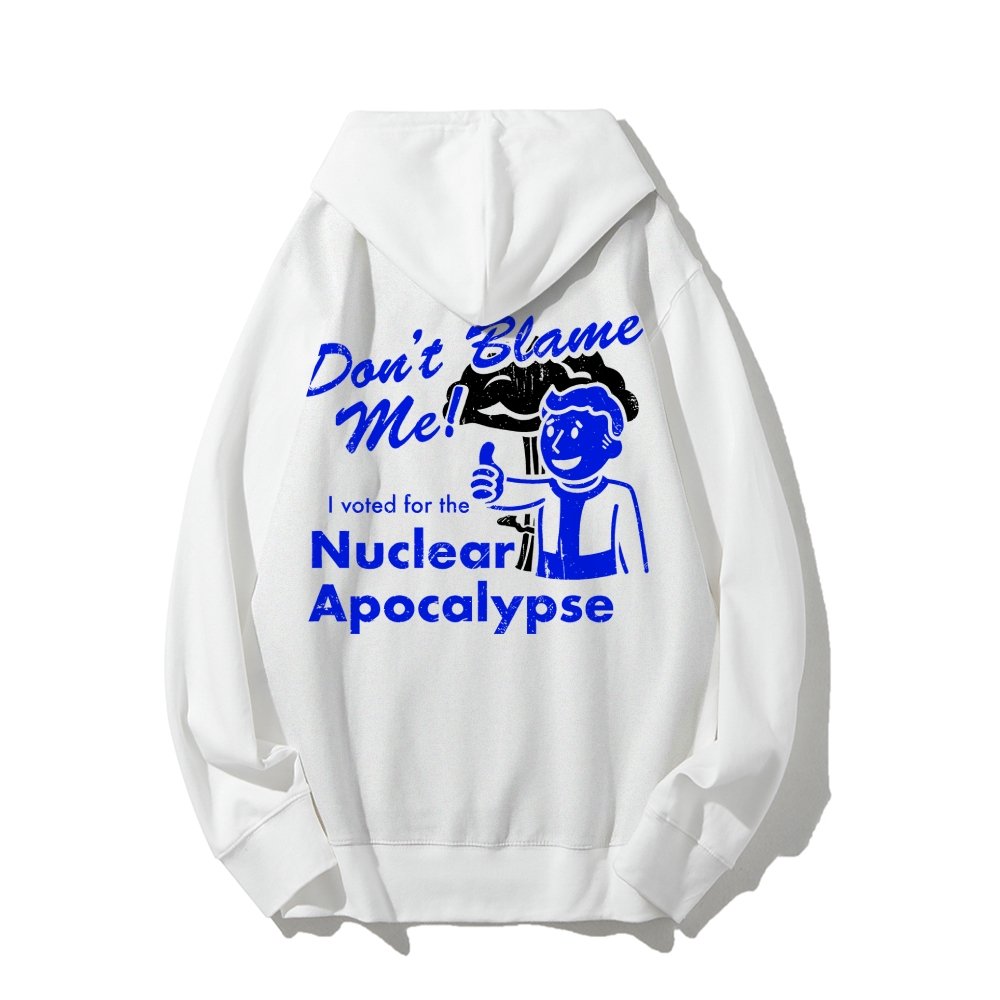 I Voted for the Apocalypse Printed Back Unisex Cotton Hoodie