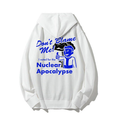 I Voted for the Apocalypse Printed Back Unisex Cotton Hoodie