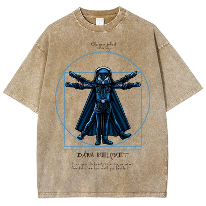 Vitruvian Helmet Vintage Distressed T-shirt