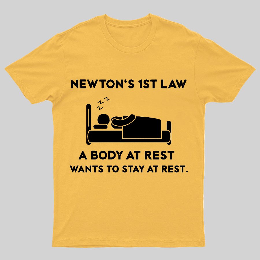 Newton's First Law Funny Geeky T-Shirt