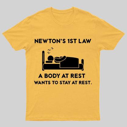 Newton's First Law Funny Geeky T-Shirt