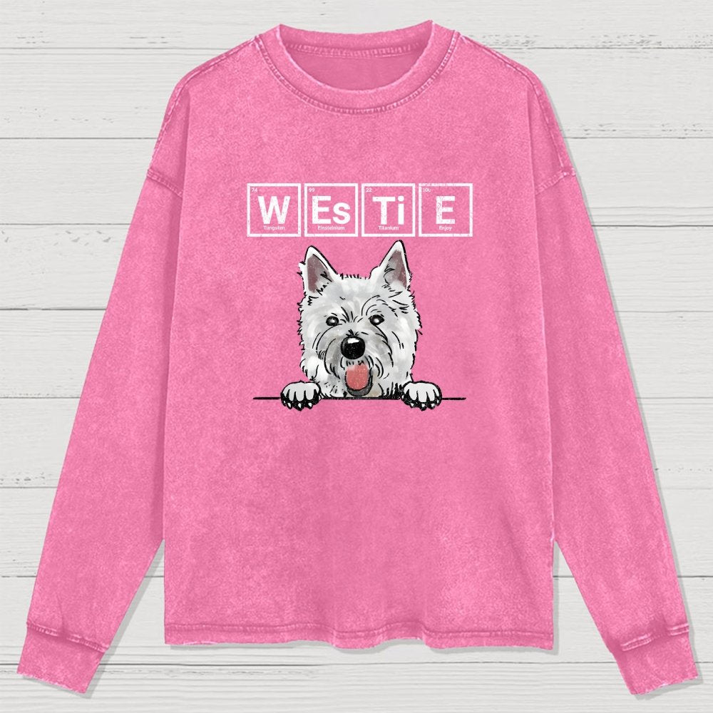 Periodic Table of Dogs  Dog Lover  Funny Science Washed Long Sleeve Tee
