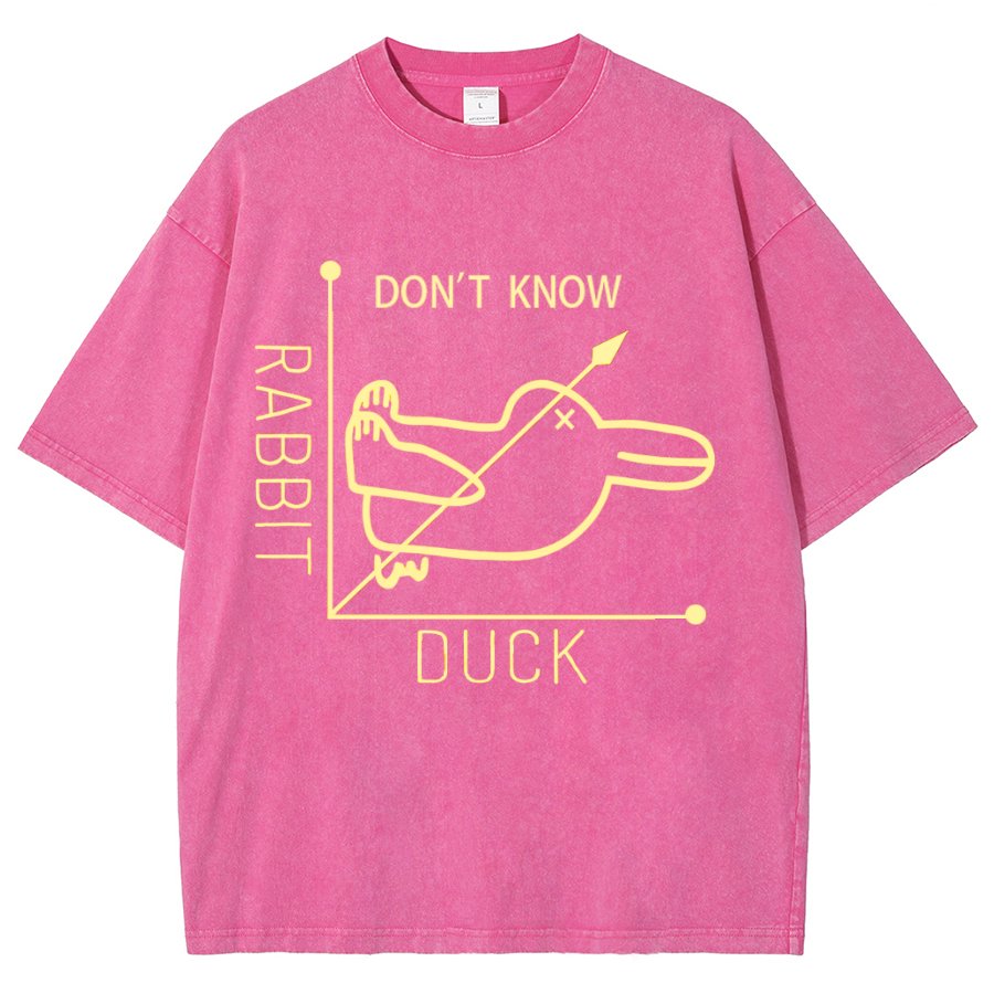 Rabbit or Duck - Don't know - Math Graph Vintage Distressed T-shirt