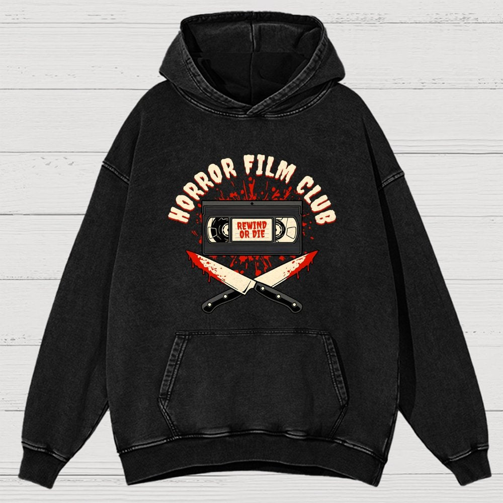 Horror Film Club Vintage Distressed Hoodie