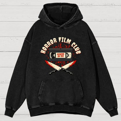 Horror Film Club Vintage Distressed Hoodie