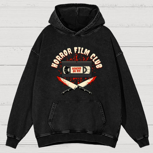 Horror Film Club Vintage Distressed Hoodie