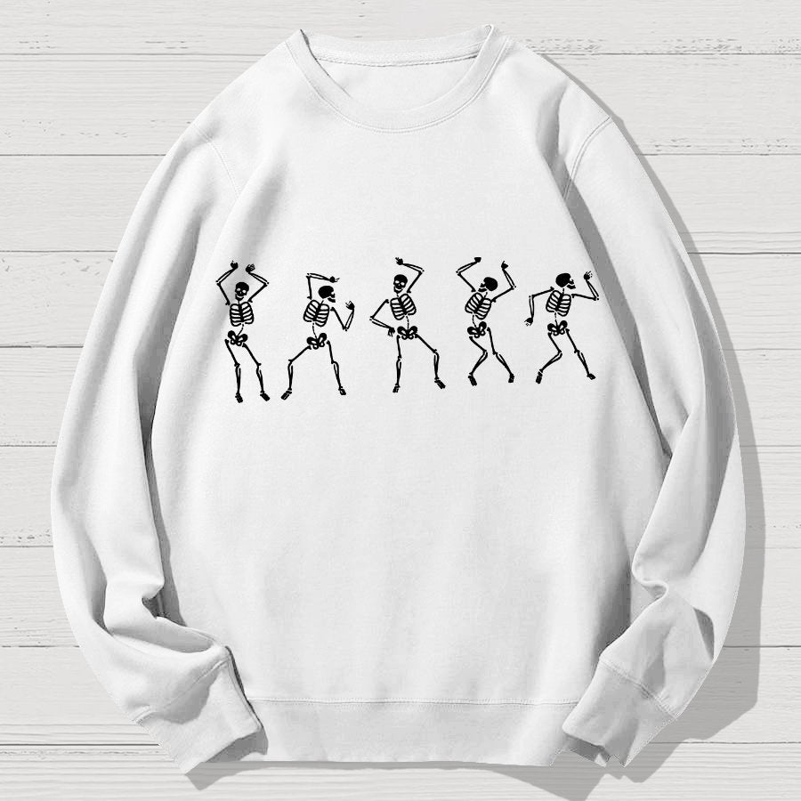 Dancing Skeleton Happy Halloween Geek Cotton Sweatshirt