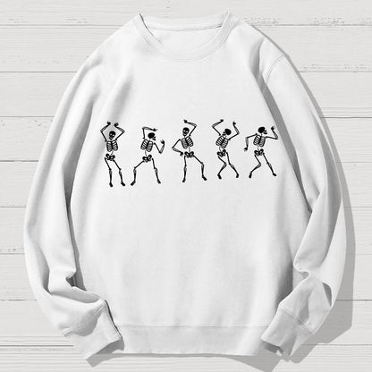 Dancing Skeleton Happy Halloween Geek Cotton Sweatshirt