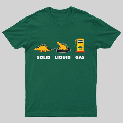 Dinosaur Solid Liquid Gas Science Geeky T-Shirt