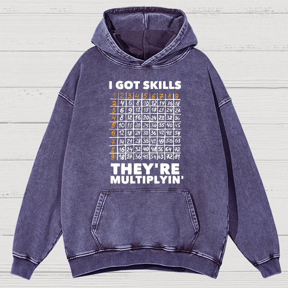 Math Got Skills Multiplying Vintage Distressed Hoodie
