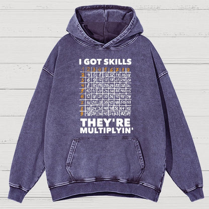 Math Got Skills Multiplying Vintage Distressed Hoodie