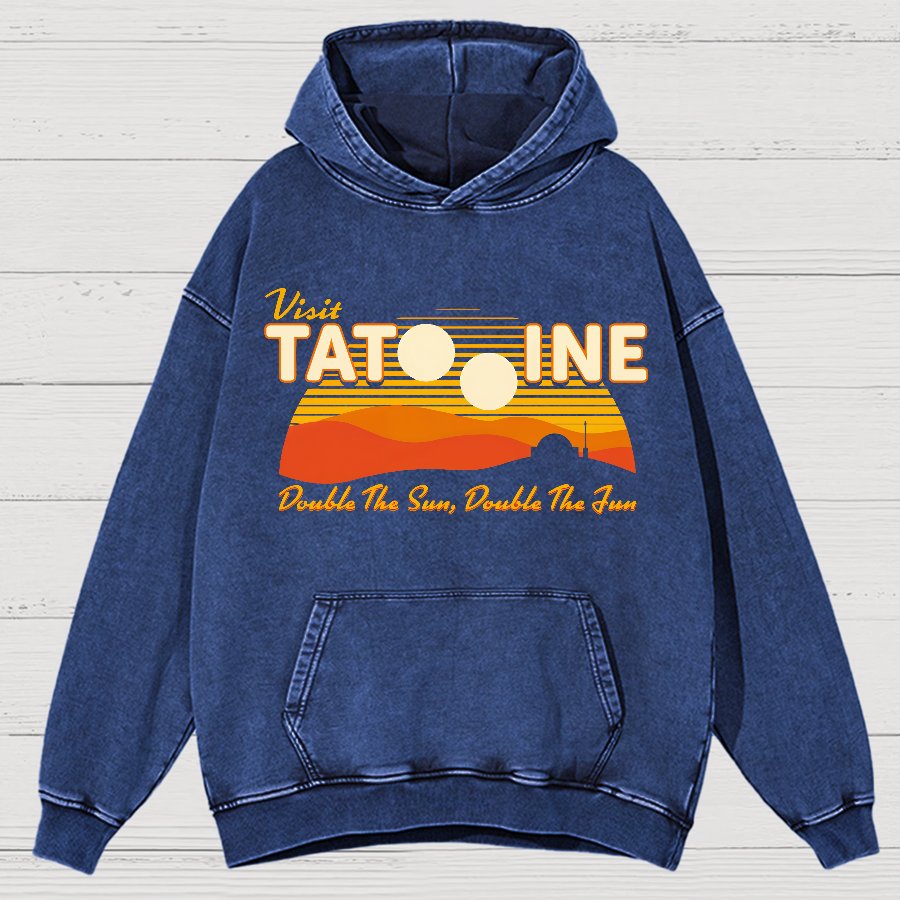 Double The Sun, Double The Fun Vintage Distressed Hoodie