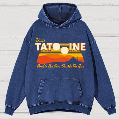 Double The Sun, Double The Fun Vintage Distressed Hoodie
