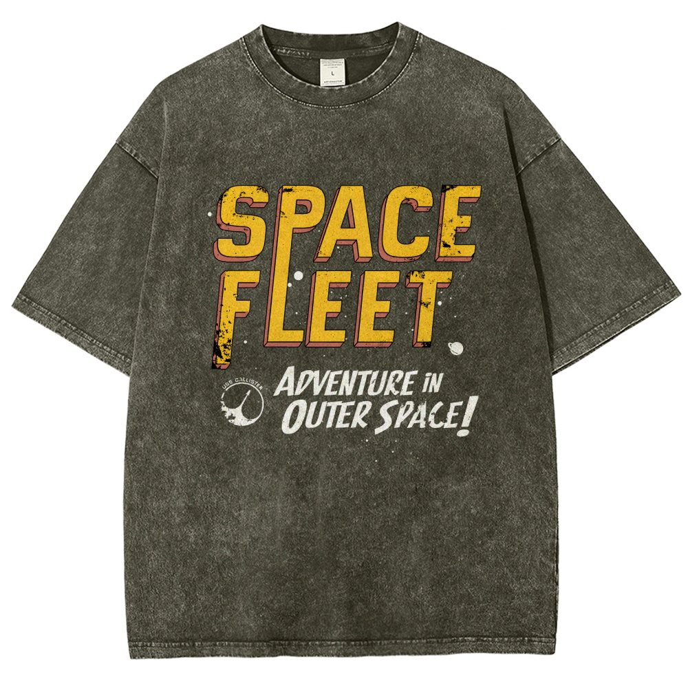 Space Fleet Vintage Distressed T-shirt