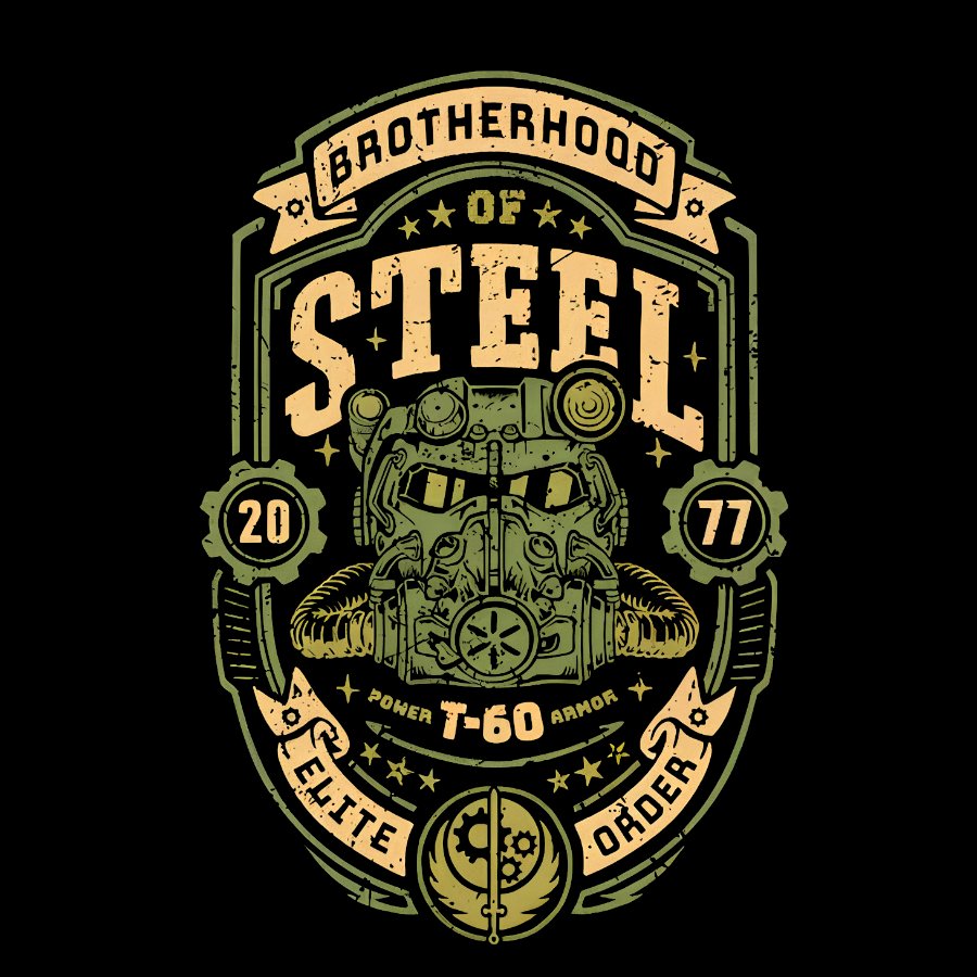 Knight of Steel T-60 distressed.png Geeky T-Shirt
