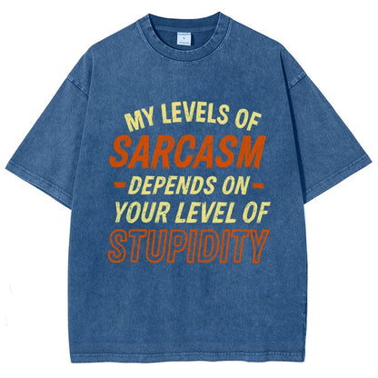 My Level of Sarcasm Depends Vintage Distressed T-shirt