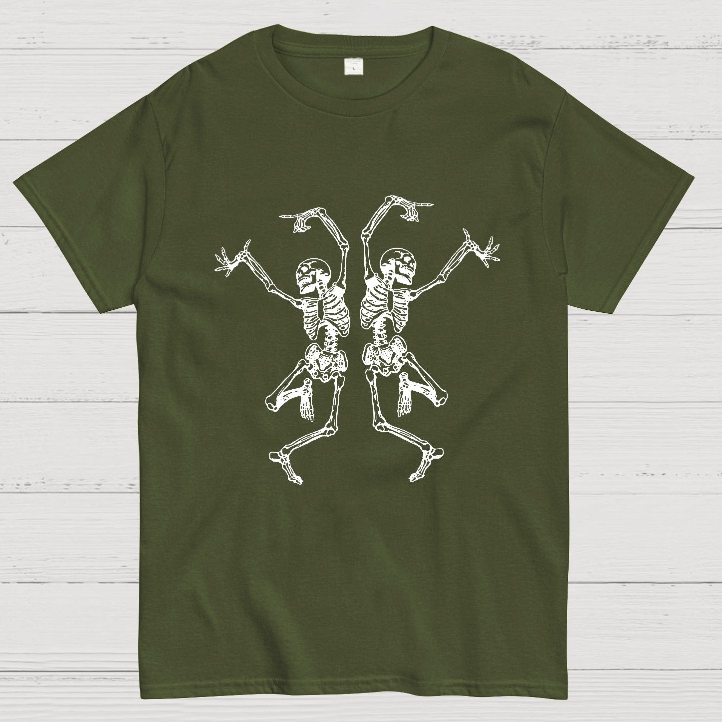 Fall Dancing Skeleton Halloween Geeky T-Shirt