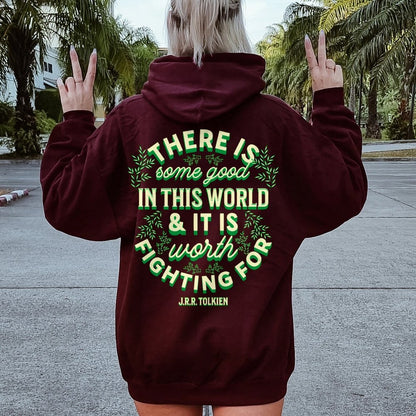 There is Some Good in This World Printed Back Unisex Cotton Hoodie