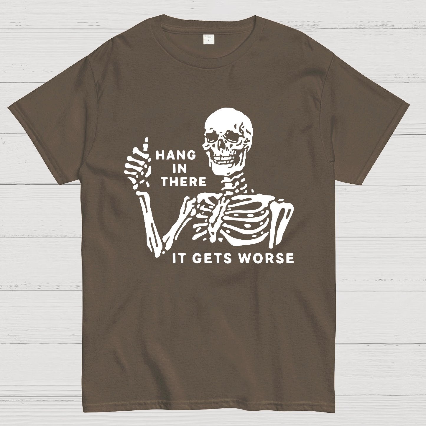 Hang In There Skeleton Geek T-Shirt