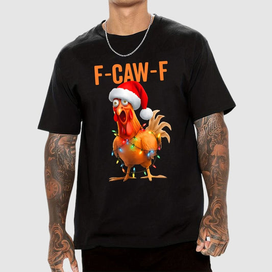 Christmas F-CAW-F Funny Chicken Geek T-Shirt