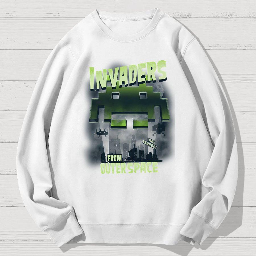 Invaders From Outer Space Geek Cotton Sweatshirt