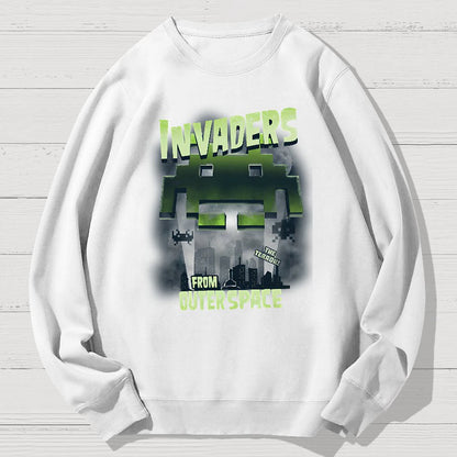 Invaders From Outer Space Geek Cotton Sweatshirt