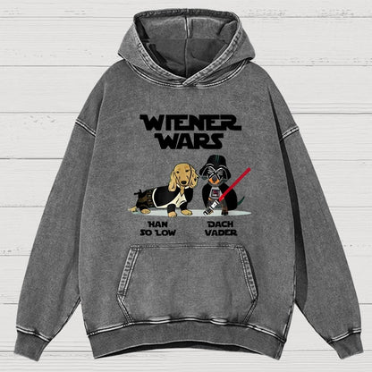 Wiener Wars Funny Dachshund Vintage Distressed Hoodie