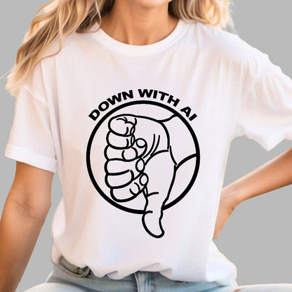 DOWN WITH AI Geek T-Shirt