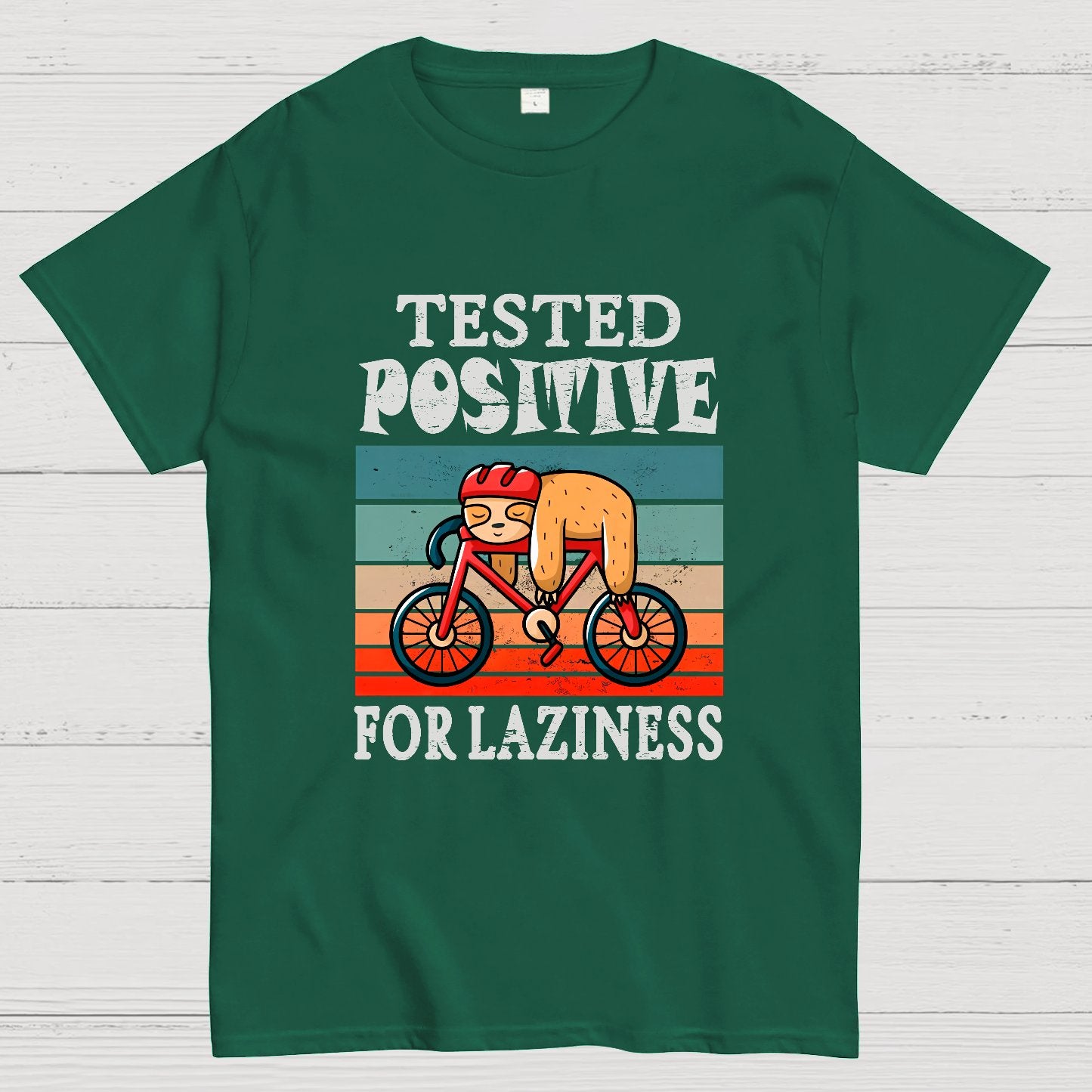 Tested Positive For Laziness Sloth On Bicycle By Sal71 Geeky T-Shirt