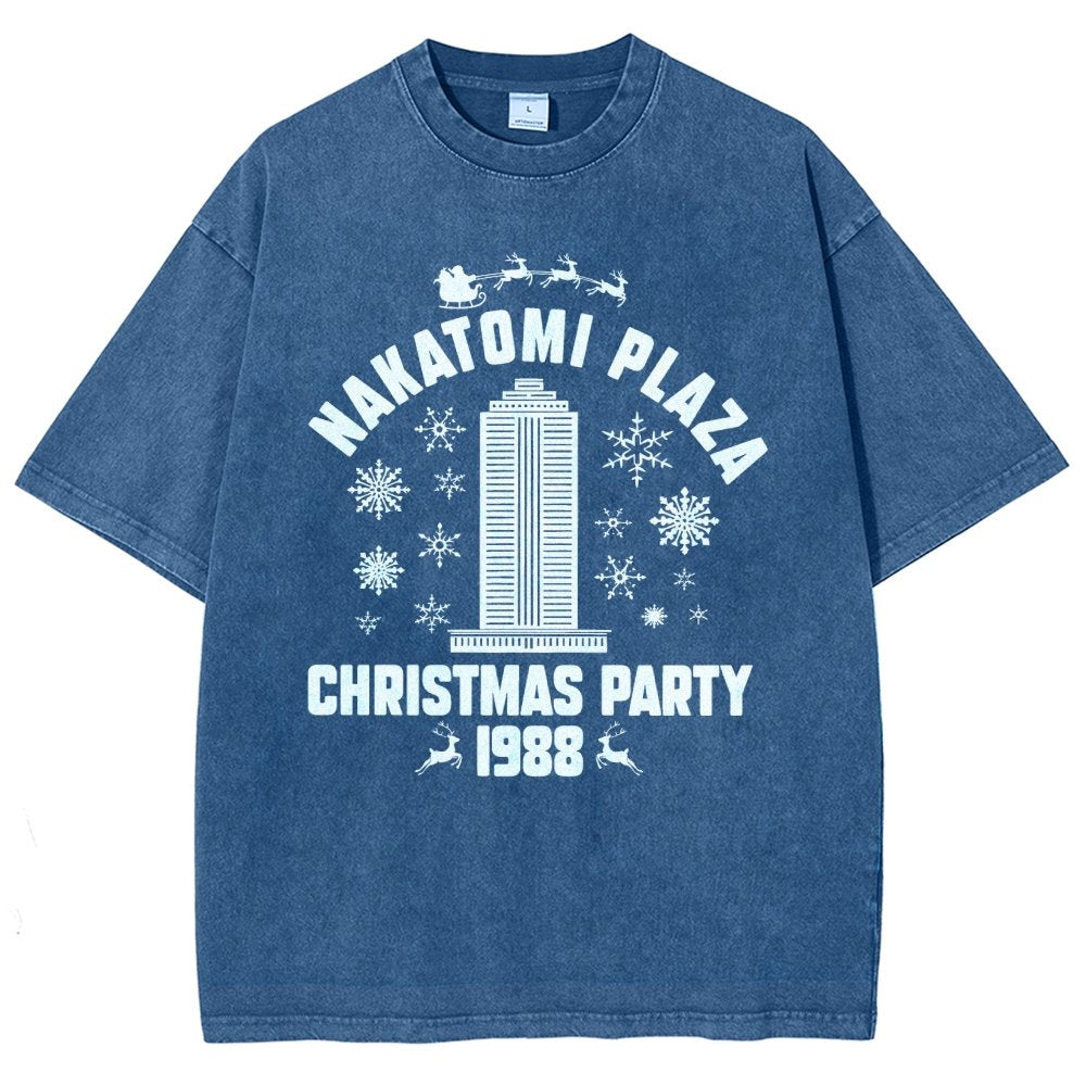 Nakatomi Christmas Party Vintage Distressed T-shirt