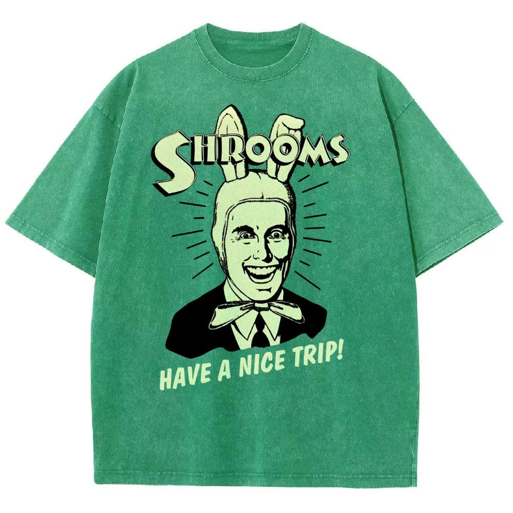 Shrooms Have A Nice Trip Funny Vintage Distressed T-shirt