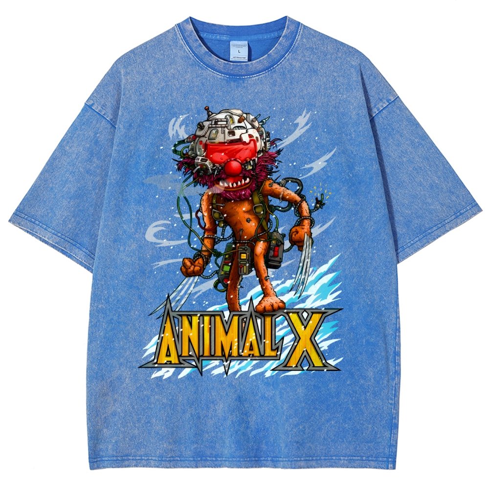 ANIMAL X  Unisex Fit Washed T-Shirt