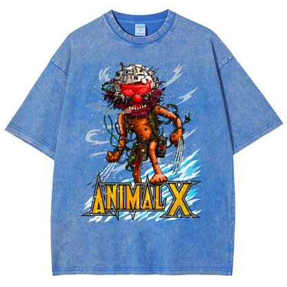 ANIMAL X  Unisex Fit Washed T-Shirt