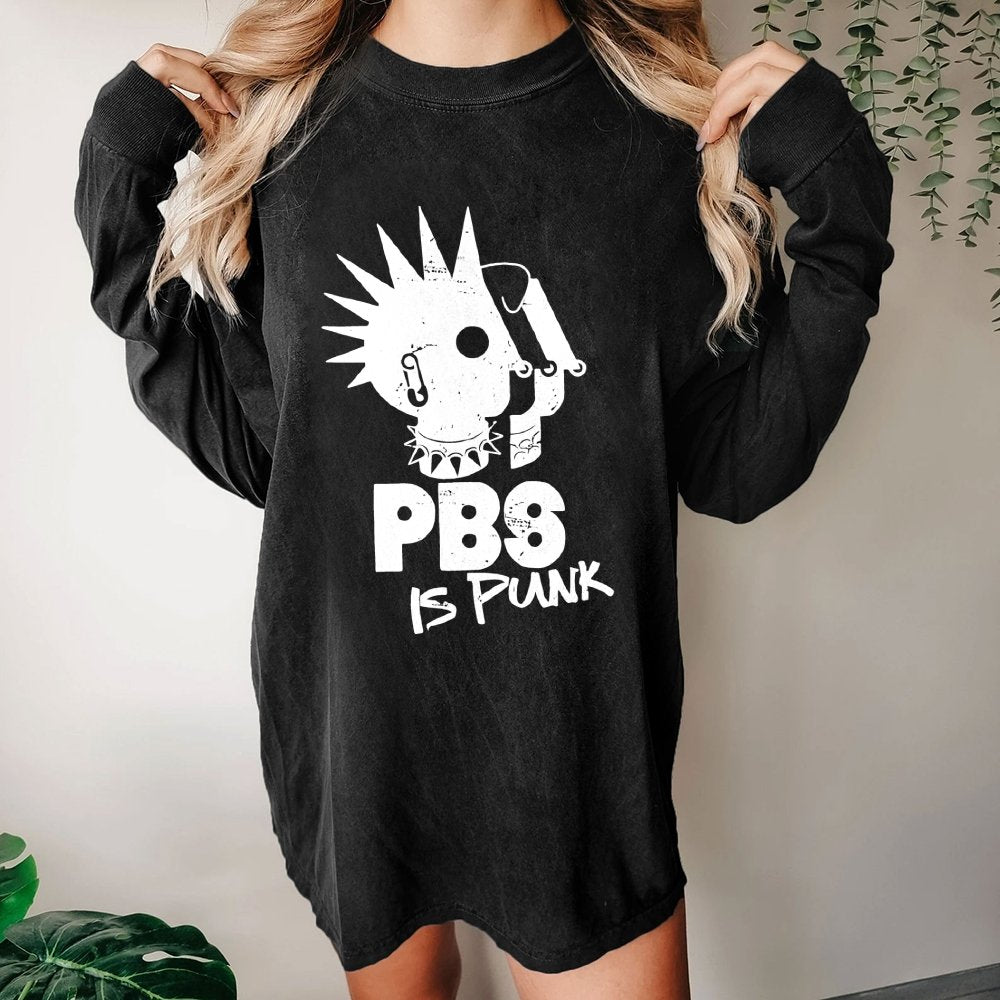 PBS Is Punk Washed Long Sleeve Tee