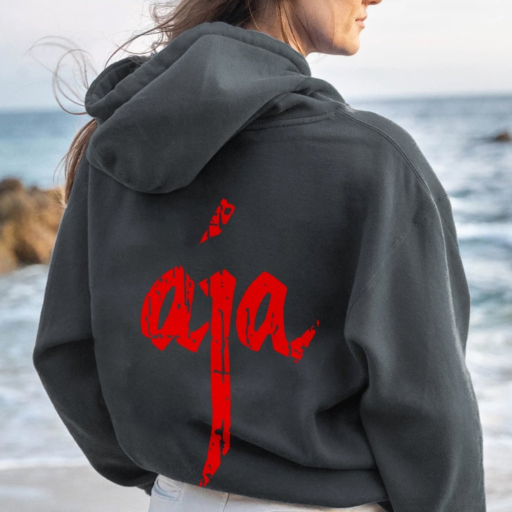 Aja Printed Back Unisex Cotton Hoodie