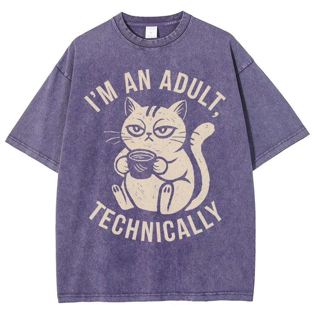 I'm an adult technically Vintage Distressed T-shirt