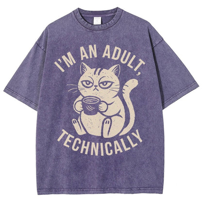 I'm an adult technically Vintage Distressed T-shirt