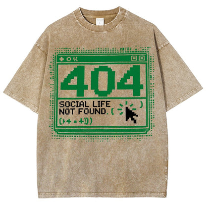 404 Social Life Not Found Vintage Distressed T-shirt