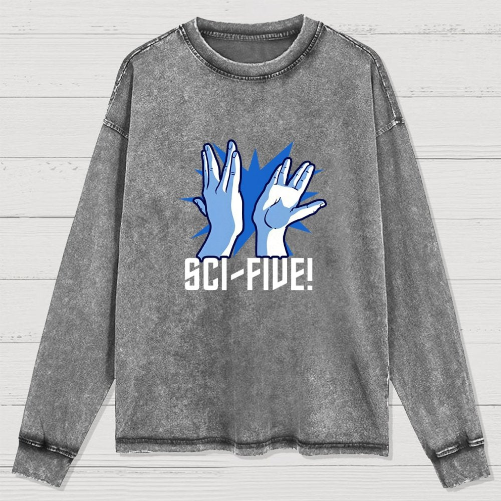 Sci-Five Washed Long Sleeve Tee
