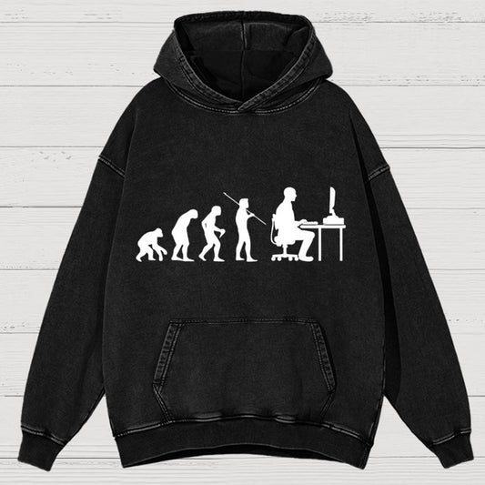 Computer Worker Evolution Shirt, Programmer Vintage Distressed Hoodie