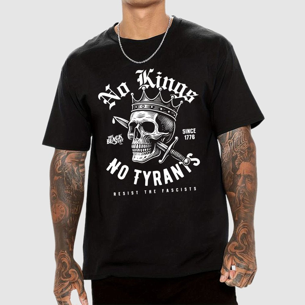 No Kings No Tyrants Skull Protest Geek T-Shirt