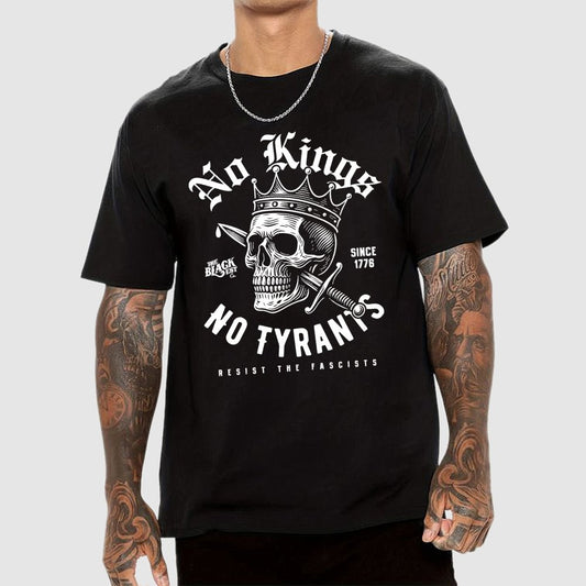 No Kings No Tyrants Skull Protest Geek T-Shirt
