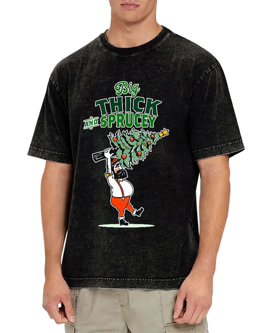 Big Thick & Sprucey，Christmas Vintage Distressed T-shirt