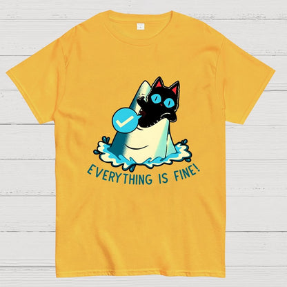Everything Is Fine! Cat Geek T-Shirt